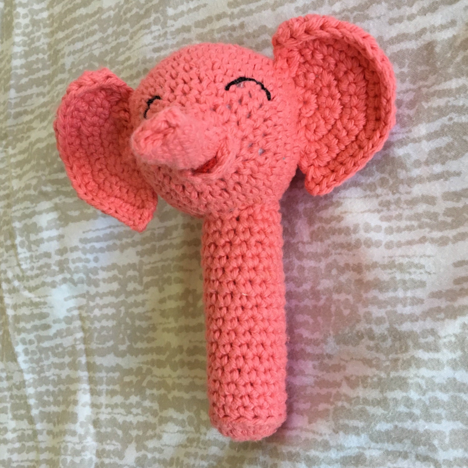 Baby Elephant Rattle Pink