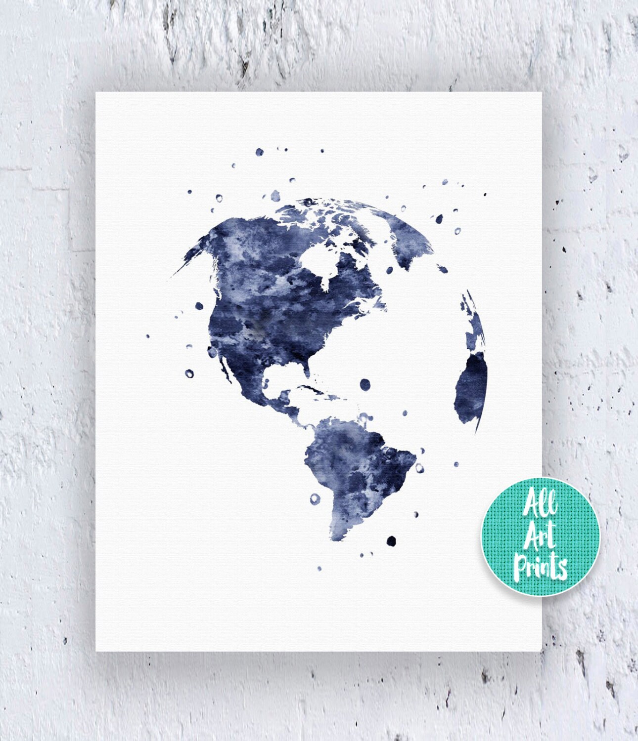 Globe USA Print Globe Print Earth Printable Globe by AllArtPrints