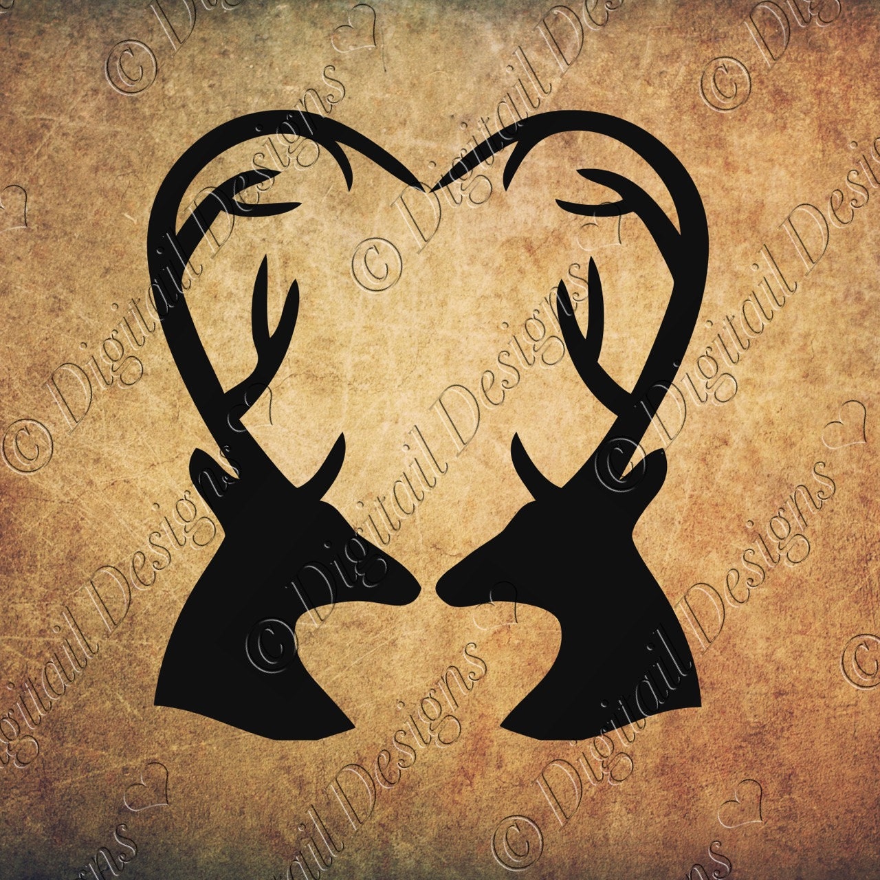 Download Heart Deer Svg PNG DXF Eps Fcm Cut file for Silhouette