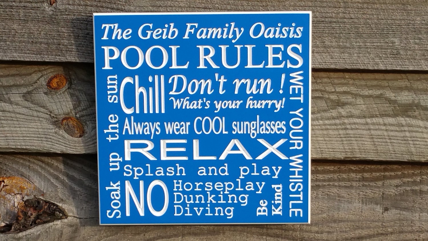 Pool Signs Custom Designed and Personalized by greencottagedesign