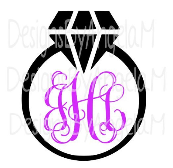 Download Items similar to Wedding Ring Monogram Initials SVG ...