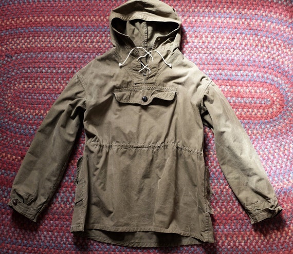 Army Military VIntage Pullover Anorak Smock Jacket Olive