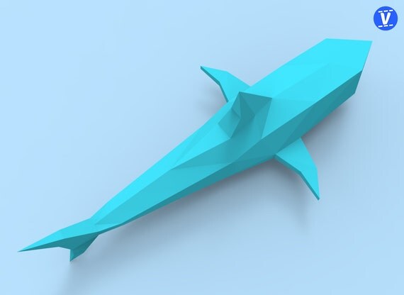 Shark 2 Papercraft PDF Pack 3D Paper Sculpture Template with
