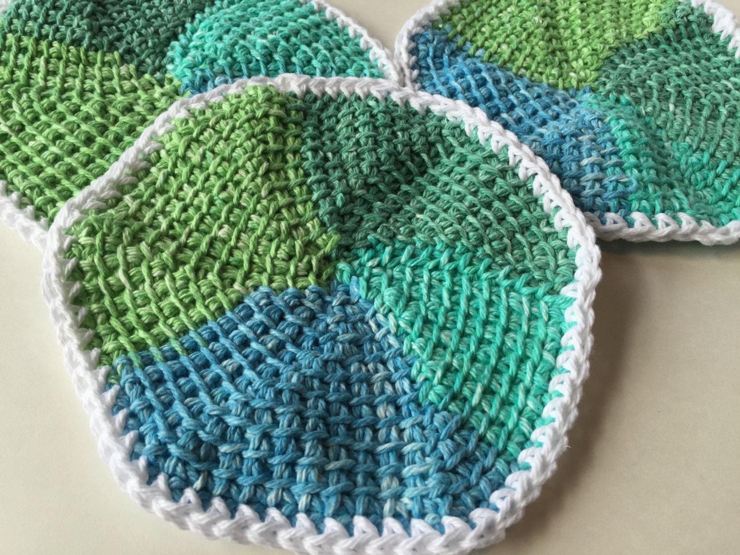 Crochet Round Dishcloth Handmade Dishcloth Kitchen