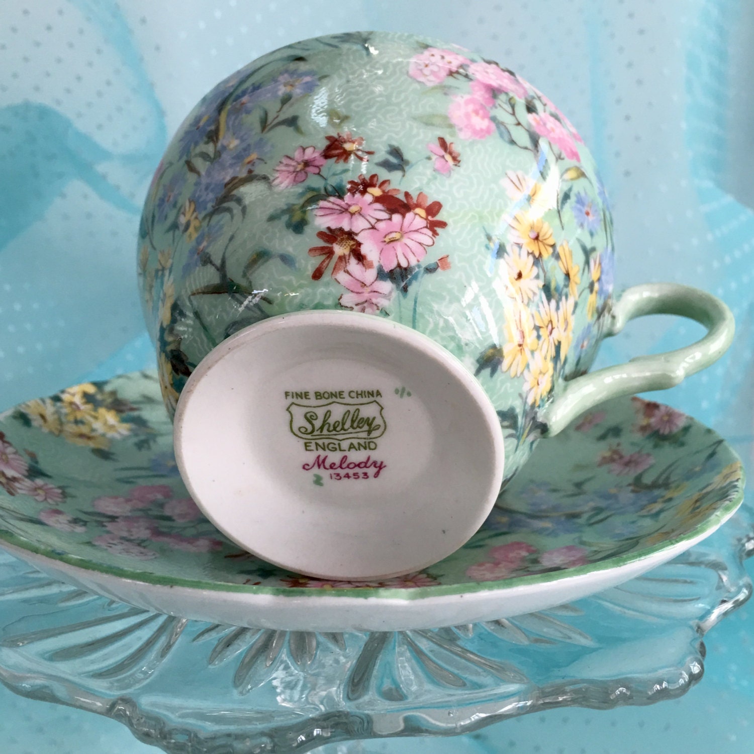 Antique Shelley Chintz Tea Cup Melody Shelley ChinaVintage