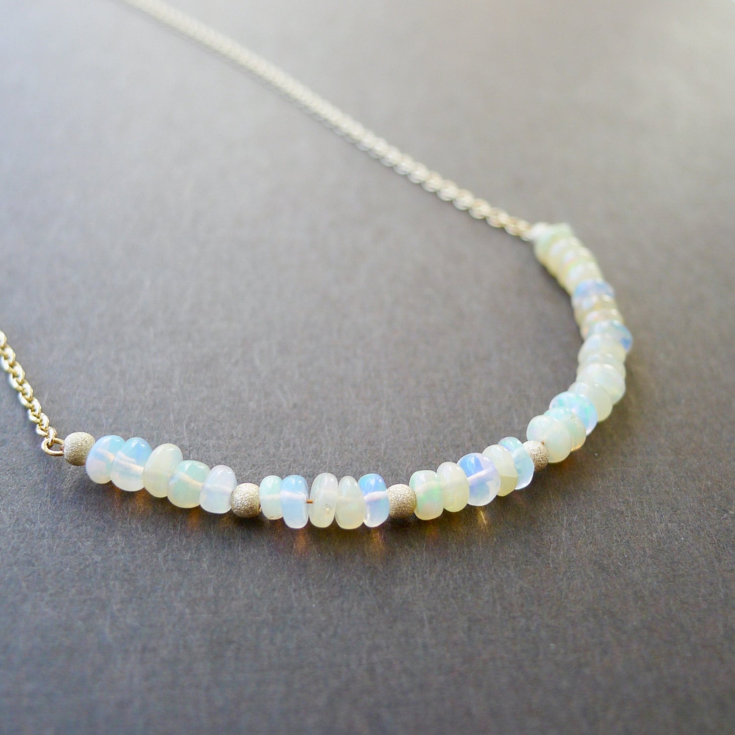 Opal Necklace, Gold Opal Necklace, Ethiopian Opals, Gold Necklace, Modern Opal Necklace, Opal Jewelry, Modern Jewelry, Simple Necklace