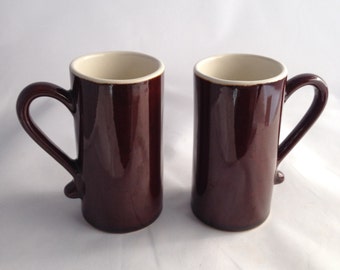 Vintage 1970 Demi Tasse Stoneware Coffee Cups