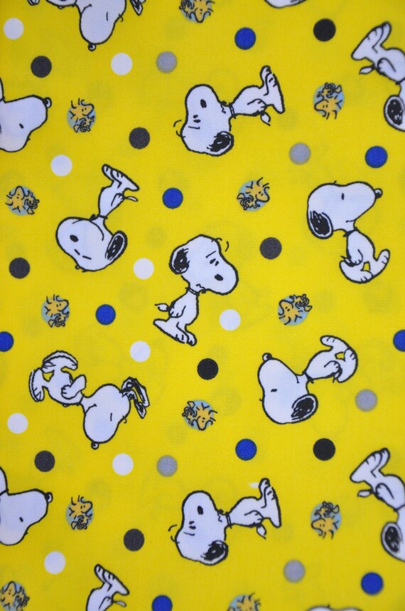 1/2 Yard of Yellow Peanuts Snoopy 100% Cotton Quilt fabric