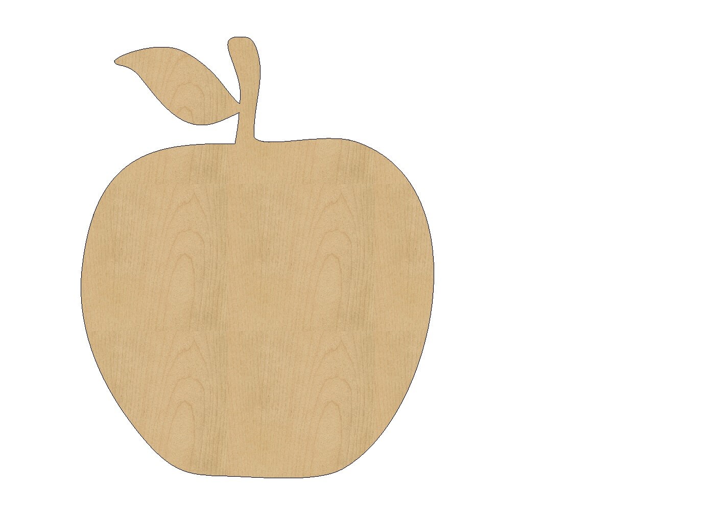 Apple Cutout Shape Laser Cut Unfinished Wood Shapes Craft