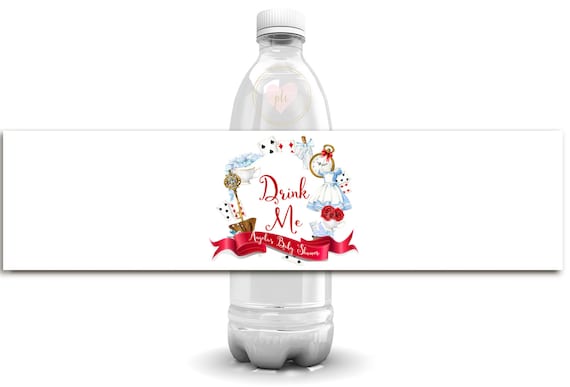 Alice In Wonderland Baby Shower Bottle Labels