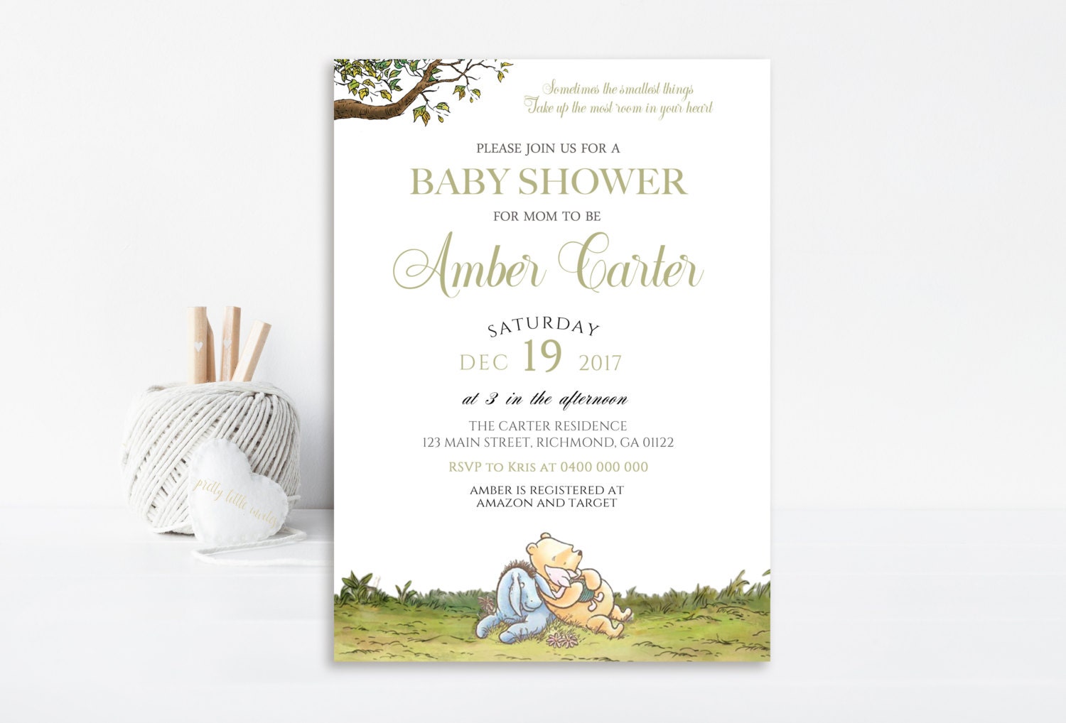 Winnie The Pooh Invitation Classic Pooh Invitation Baby Shower