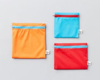 Popsicle trio ~ reusable sandwich and snack bags ~ Reusable snack and sandwich zipper bags