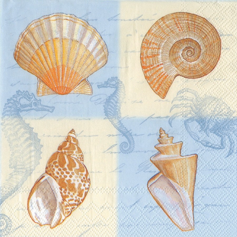 Shell NAPKINS Seashell Napkins Beach Napkins Coastal