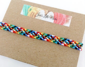 Colorful friendship bracelet / Rag rug bracelet / summer fashion bracelets / Handmade bracelets / knotted macrame friendship bracelet
