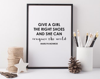 Marilyn Monroe Shoes Art Print - A4 Shoe Art Print - Shoe Quote