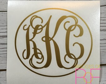 Metallic Gold Monogram Decal Sticker
