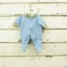 vintage 1960s retro baby blue rainbow stripes baby suit 0-3 months