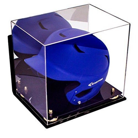 Baseball Batting Helmet Display Case with Mirror with Wall