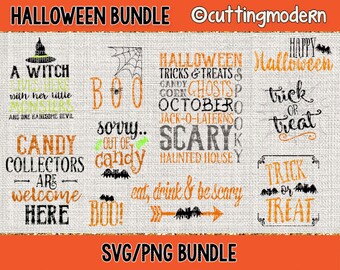 Halloween SVG Cut File Bundle - PNG Included - 10 Files- - Vinyl- Cricut- Silhouette Cameo- Diy projects-