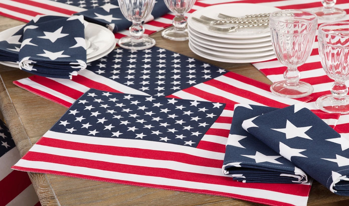 American Flag Placemat 4th Of July Placemat Stars and Stripes