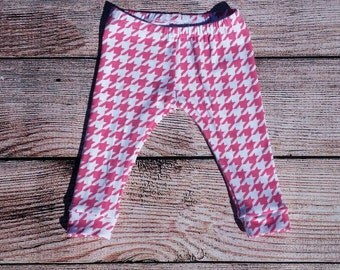 RTS 3-6 months / ready to ship 3-6 month Baby leggings / houndstooth leggings / baby girl leggings / valentines leggings / valentines outfit
