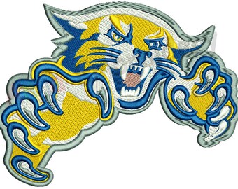 Wildcat Machine Embroidery Design,filled stitch,machine patterns, 9 SIZES,INSTANT DOWNLOAD