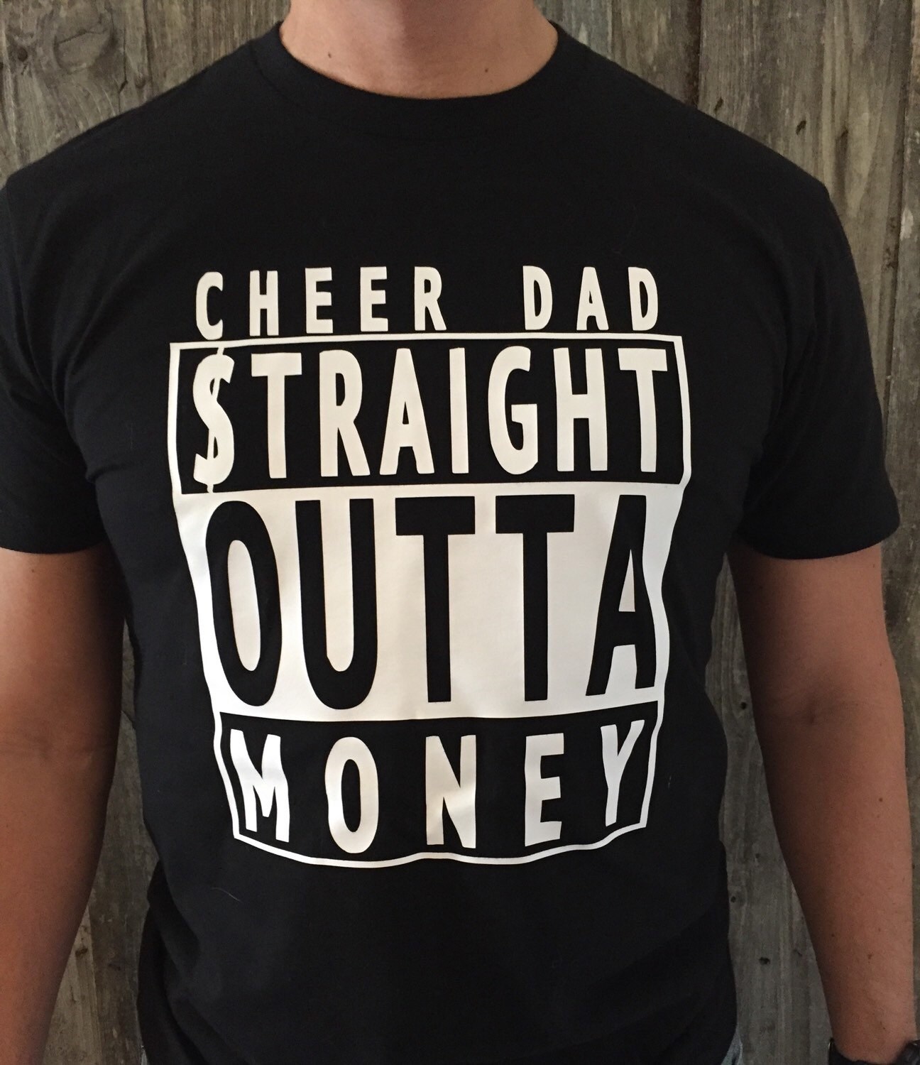 Cheer Dad Shirt Cheer Dad STRAIGHT OUTTA MONEY by TheCheerShack