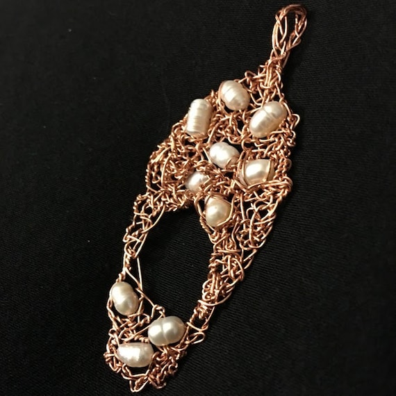 Freshwater Pearl Pendantwire Wrapped Stonecopper Wire