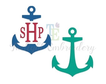 Set of 2 Anchor Fill Stitch Machine Embroidery Designs, Split Anchor Machine Embroidery Design, Nautical Machine Embroidery Designs 0007