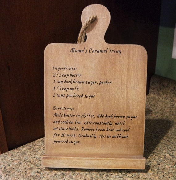 Cookbook Stand Kitchen Sign Rustic Kitchen by CarmelOakDesigns