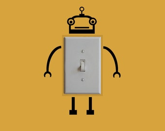 Kids Room Robot Lightswitch Outlet Decal