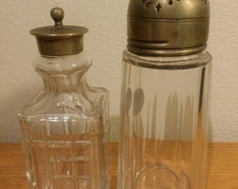 EPNS Pepper Shaker in Vintage Glass
