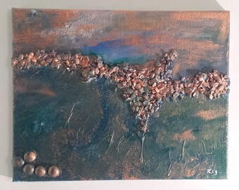 In The Deep, Ocean, Mixed Media, Turquoise, Acrylic, Abstract, Wall Art