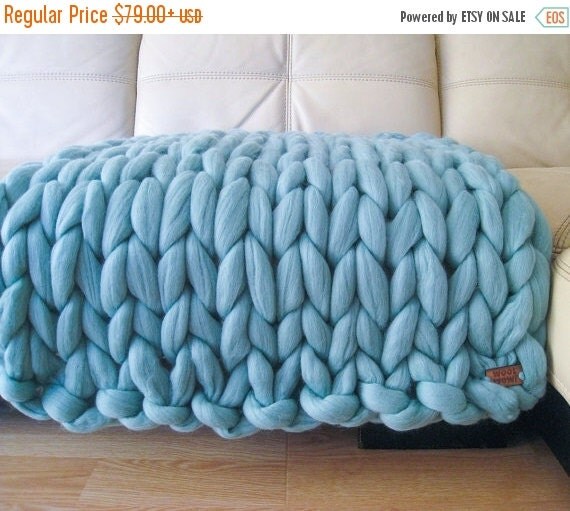 Super Chunky Baby Blanket. Giant Knitted Merino Wool by woolWow