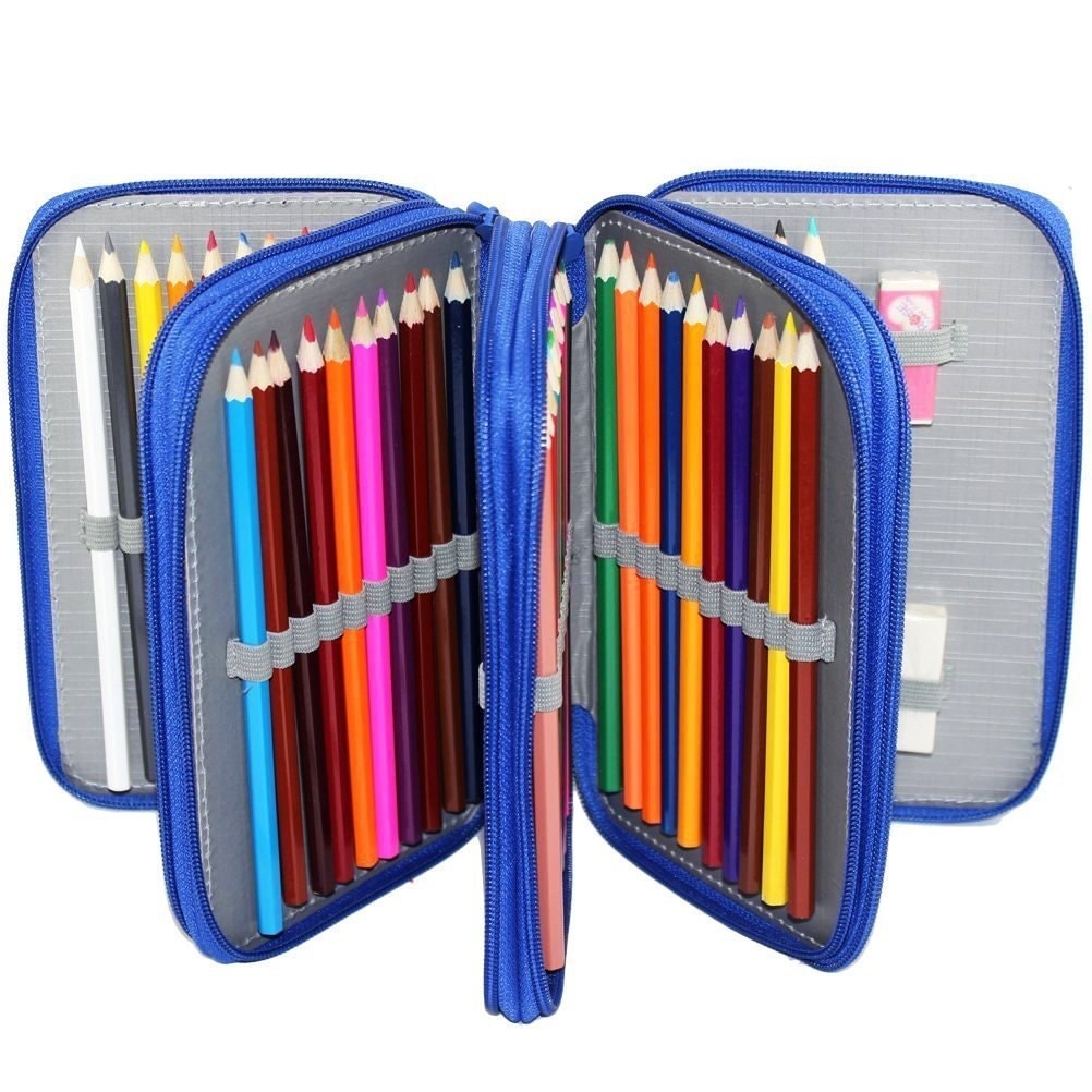 Pencil Case 72 Pencil Holder Blue Large Pencil Case