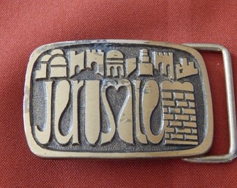 Vintage Brass Belt Buckle Made is Israel