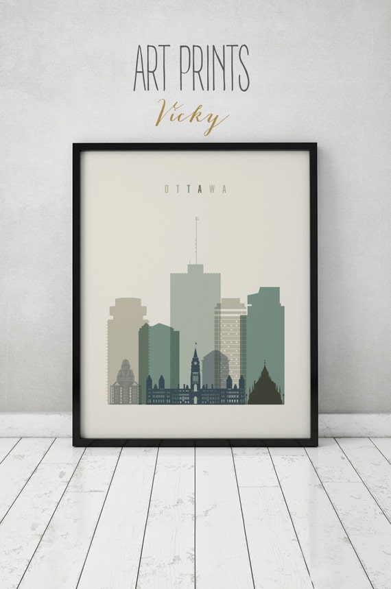 Ottawa print Poster Wall art Ottawa skyline Ontario