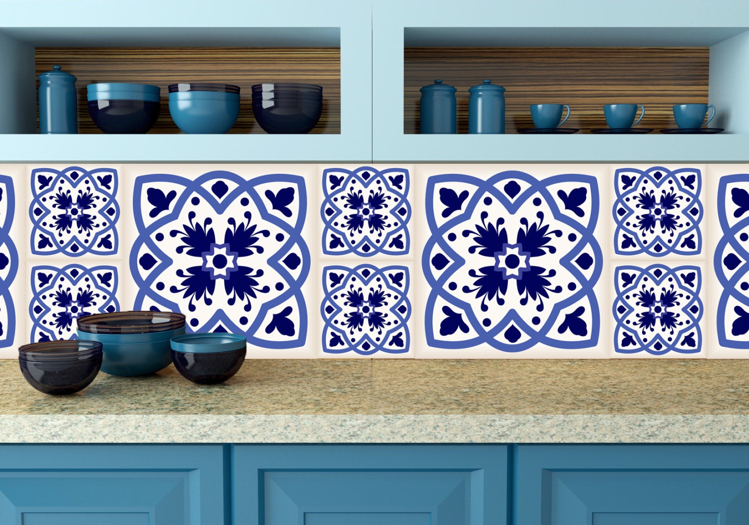 Pellicole adesive per piastrelle cucina : pellicola adesiva per ... Decori adesivi per pareti cucina