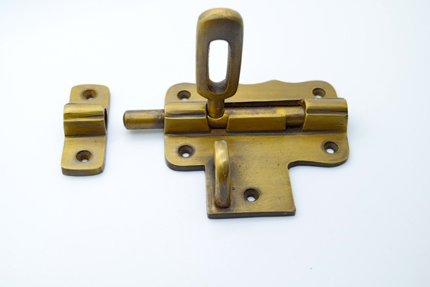 Vintage door lock . Antique brass lock. Old brass by Thefoundryman