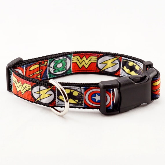 Marvel Superhero Dog Collar 1 width by CrystalsCanineDesign