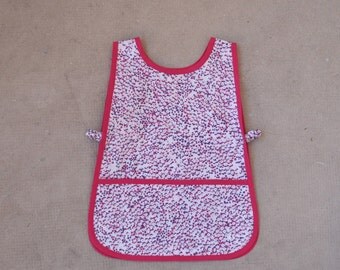 Girls 4-6 Years Art Smock Liberty Purple Pink School Painting Apron Fushia Pink Bias Binding Tablier Filles Maternelle Ecolier Fleurs Rose