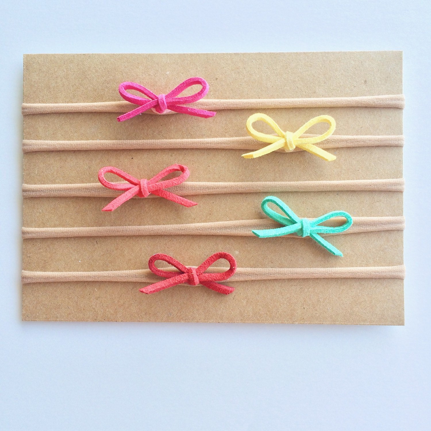 The little fauxleather baby bows set in bright spring summer