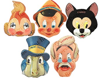 Printable Masks DIY Halloween Masks 5 JPG Instant Digital Download