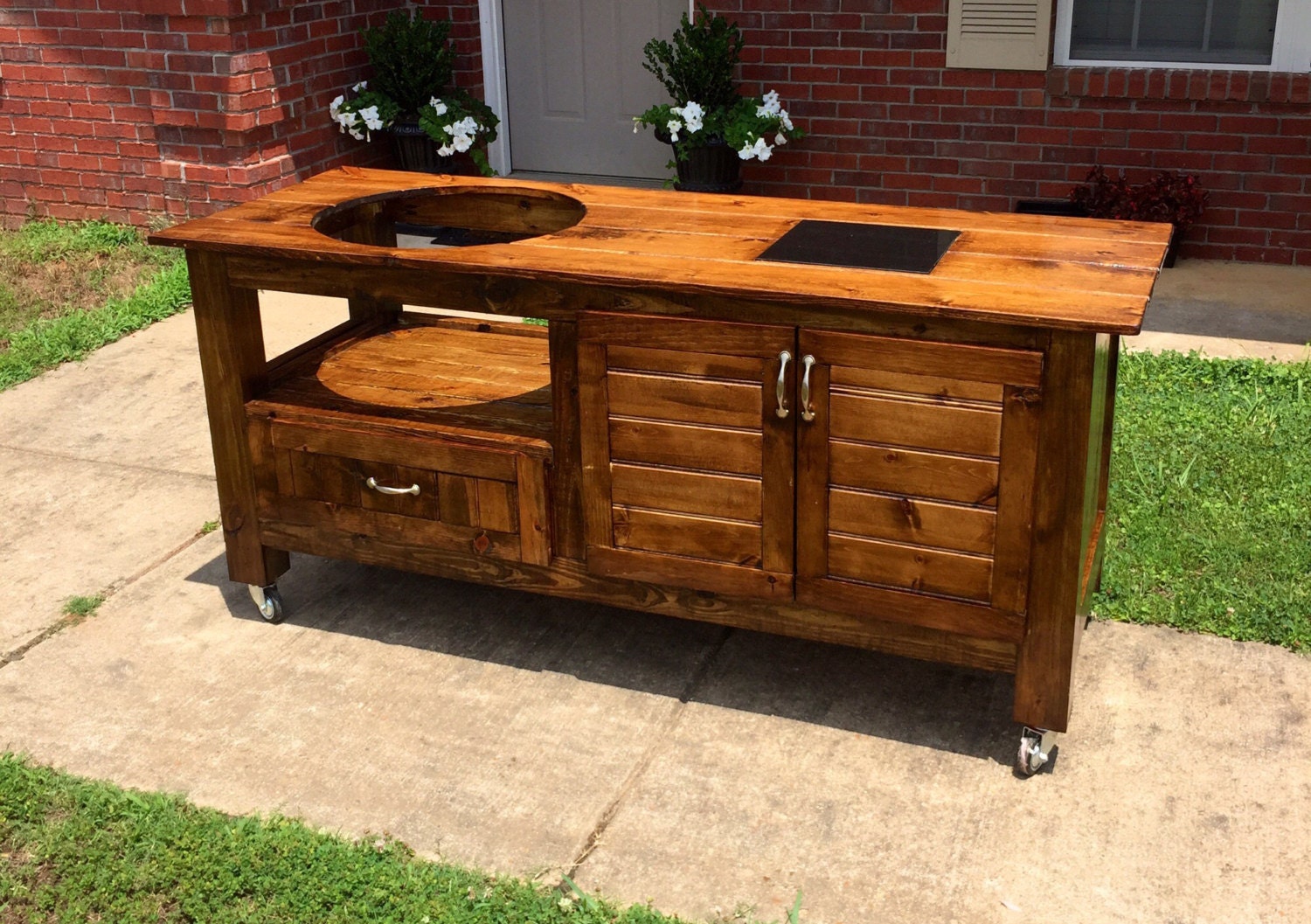 Big Green Egg Table Long Table All sizes by McVeyMadeFurniture