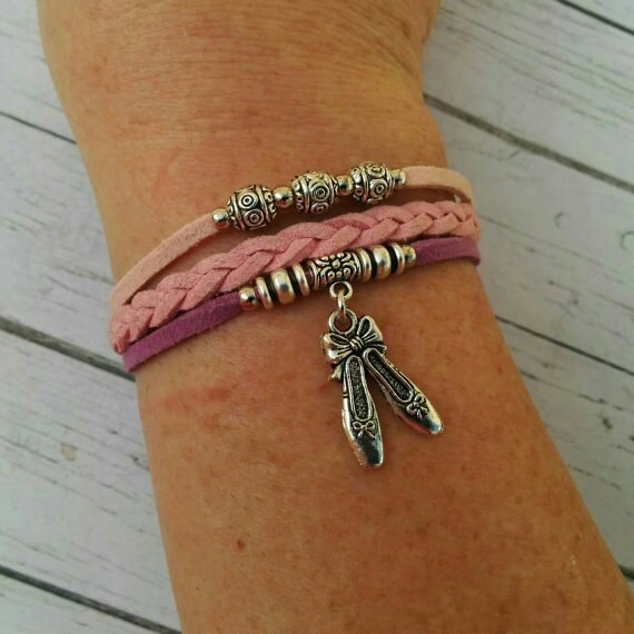 Ballet Charm Bracelet for Girls// Ballerina Bracelet// Pink