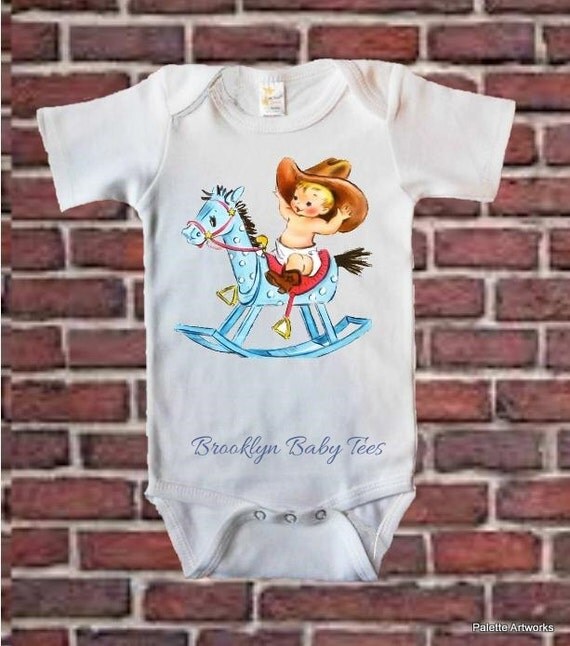 Cowboy Onesie Vintage Baby Onesie Vintage Baby Boy Romper