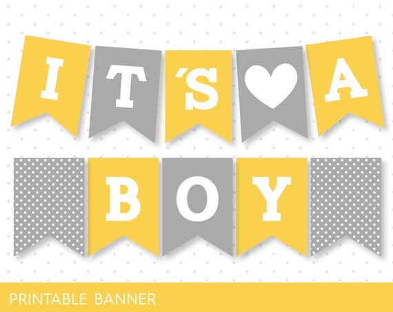 yellow banner grey banner oh baby banner oh boy by