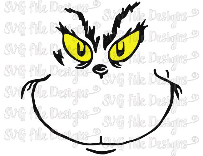 How The Grinch Stole Christmas Face / Smile by SVGFileDesigns