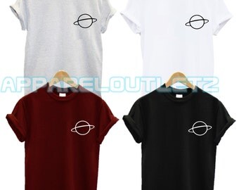 planet pocket logo t shirt ufo swag alien fantasy solar system moon dope hipster trend fashion new tumblr spaceship unisex