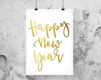 Happy new year, New years eve party decorations, New years eve printables, NYE decor, Party supplies, PRINTABLE - 8 x 10 - 11 x 14